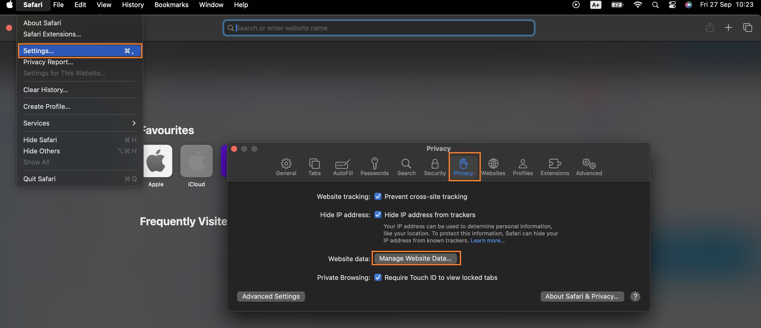 Block third-party cookies on Safari