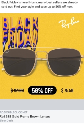 Ray-Ban Facebook ad example