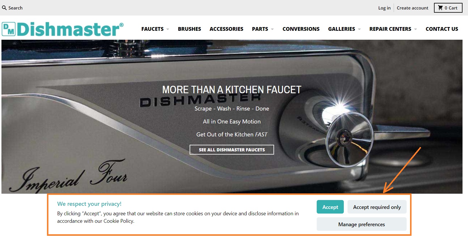 CCPA-compliant cookie banner example