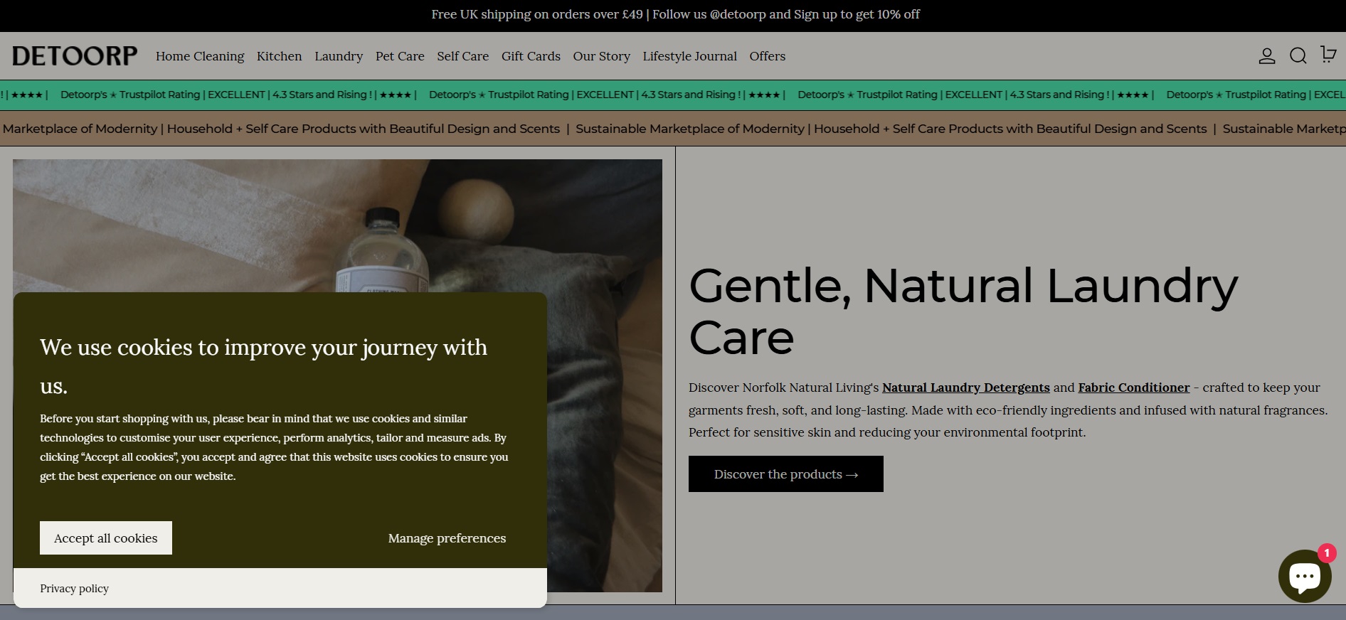 Customized TinyCookie cookie banner