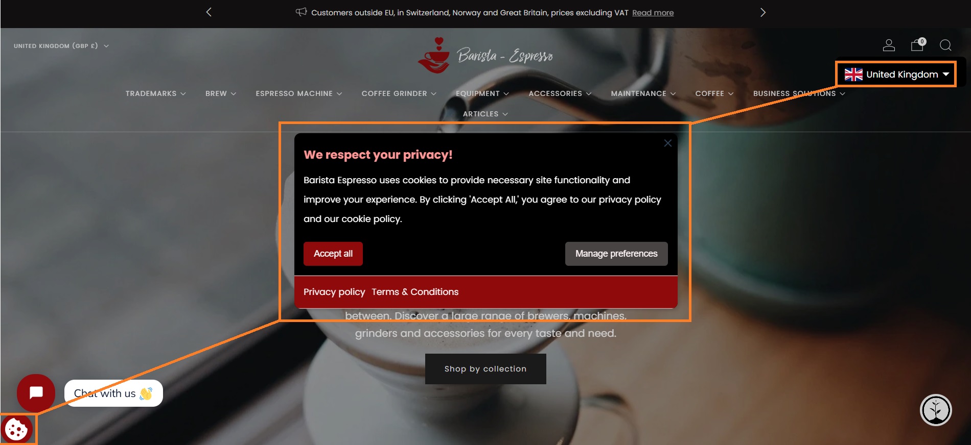 TinyCookie cookie banner example