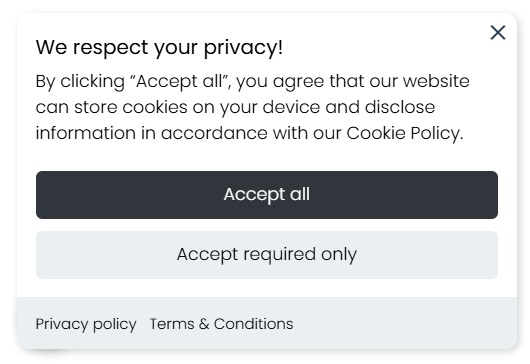 Cookie consent banner example