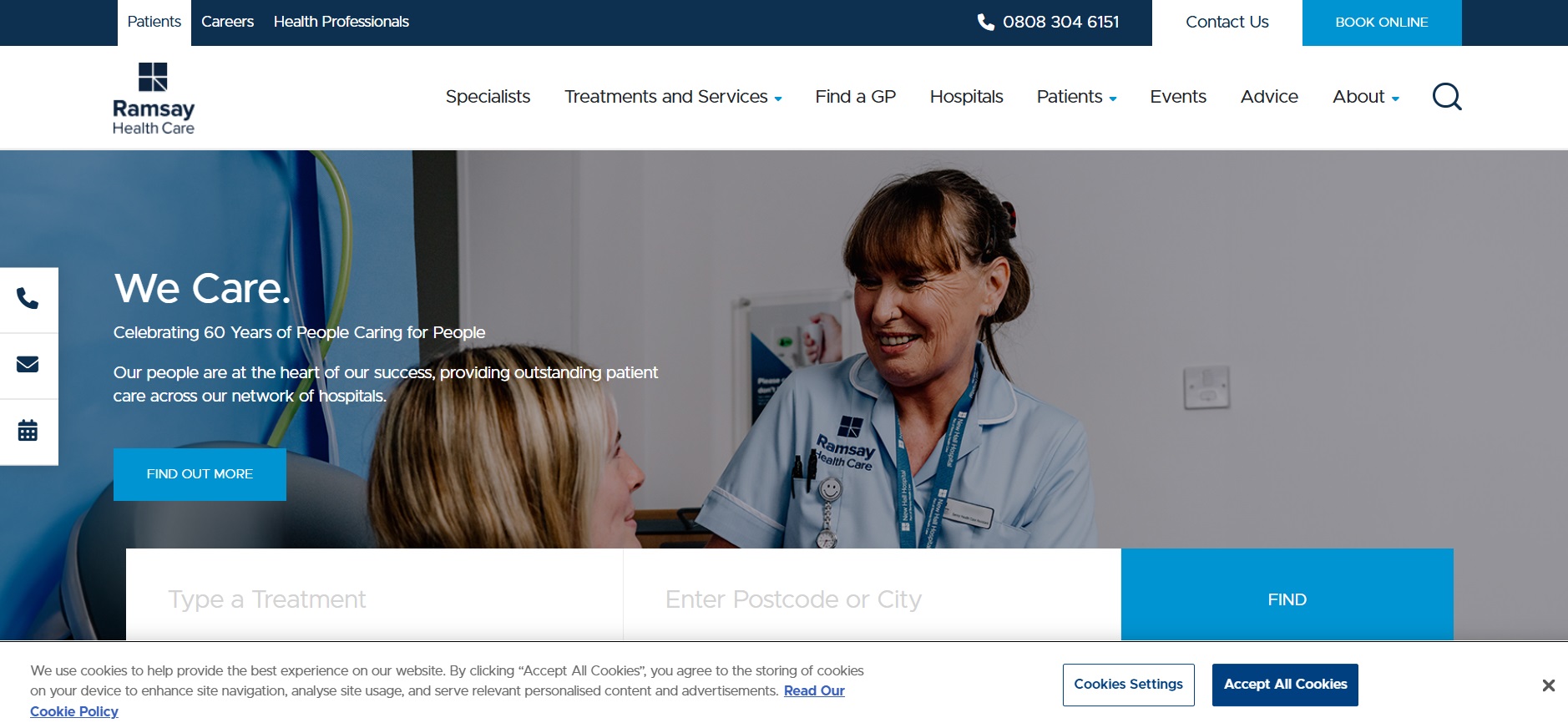 Ramsay health care cookie banner example