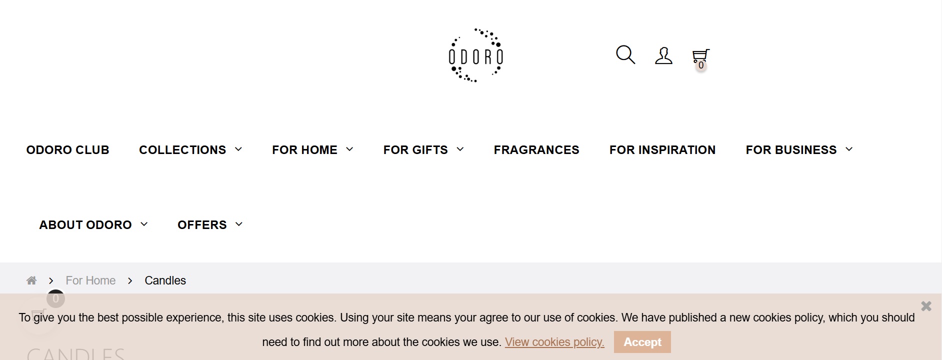 No reject cookies option example