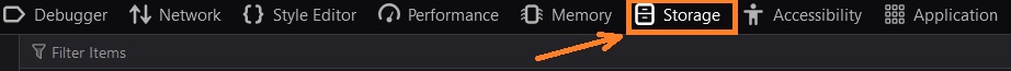 Firefox Inspect Element Storage tab