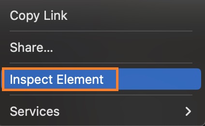 Safari inspect element