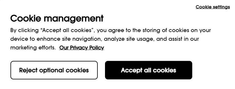 Cookie banner example