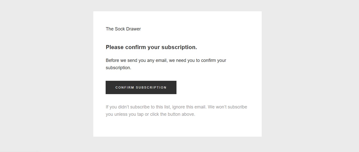 Double opt-in email example