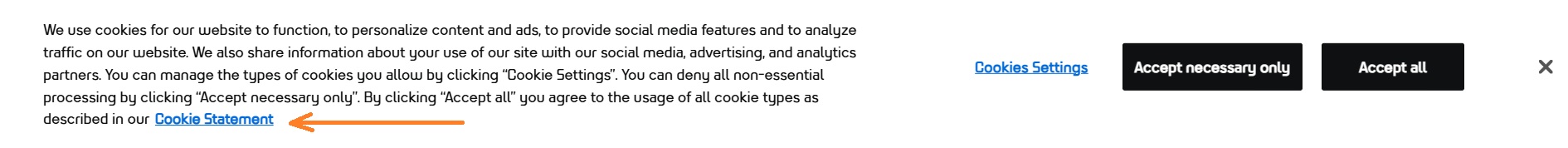 Cookie policy linking example