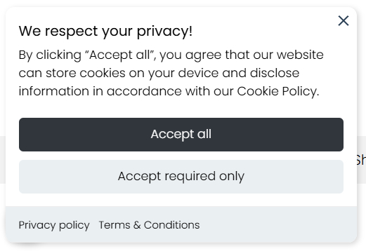 TinyCookie cookie banner example