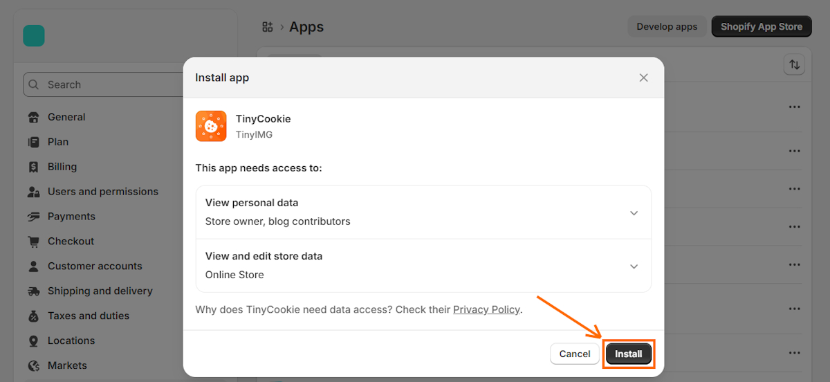 TinyCookie data access and install