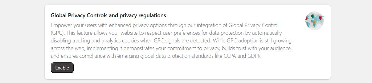 TinyCookie global privacy controls